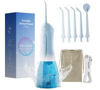 Water Flossers for Teeth, Electric Floss for Adults, Water Dental Picks for Teeth Cleaning and Flossing, Portable Flossers for Travel Size, Travel Bag and 4 Tips, IPX7 Waterproof - Blue