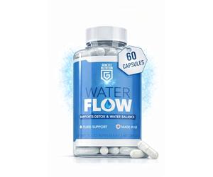 Water Flow Capsules for Detox & Fluid Balance Support - 60 Natural Water Supplement - Swelling Relief, Bloating, Electrolyte Balance & Weight Management - UK Made, Suitable for Vegans