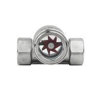 Water Flow Indicator, 1/2" / 3/4" BSP Female Thread Window Sight Glass Flow Indicator with Impeller Visual Water Flow Meter Indicator (1/2")