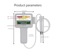 Water Flow Meter, 2 In 1 Chlorine Tester PH & CL2 Meter Swimming Pool Spa Chlorine Monitor Tester Aquarium Hot Spring Water Quality Detector(1pcs)