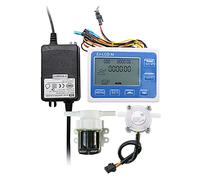 Water Flow Meter, 7MM Flow Quantitative Controller Digital Display Hose Gear Sensor 6MM Hose Solenoid Valve Use to Control and Display Liquid Flow