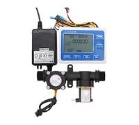 Water Flow Meter, Digital Display Water Flow Meter Flow Quantitative Controller Flow Sensor Solenoid Valve Integrated Valve Use to Control and Display Liquid Flow