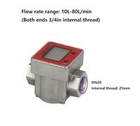 Water Flow Meter, DN20 DN25 Digital Display Flow Meter Aluminum Oval Gear Flow Meter Liquid Oil Meter For dieselfuelfuelfuelfuel Oil Kerosene Gasoline Motor Oil(0.75inch(DN20))