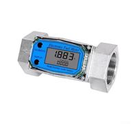 Water Flow Meter Electronic Turbine Flowmeter Precision Digital Flow Meter for Diesel Kerosene Monitoring Dual Display Real Time and Cumulative Compact 304 Stainless Steel Automation(1.5inch)