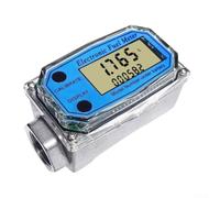 Water Flow Meter Electronic Turbine Flowmeter Precision Digital Flow Meter for Diesel Kerosene Monitoring Dual Display Real Time and Cumulative Compact 304 Stainless Steel Automation(3/4inch)