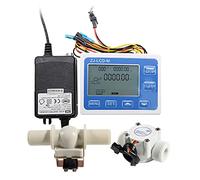 Water Flow Meter, Flow Meter 3/4inch Digital Display Flow Quantitative Controller DN20 Water Flow Sensor Solenoid Valve Use to Control and Display Liquid Flow