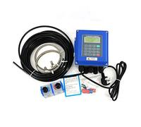 Water Flow Meter, LCD Display Water Flow Control Meter TUF-2000B-TM-1 Transducer DN50mm-DN700mm Ultrasonic Liquid Flowmeter Wall Mounted Type Water Flow Meter
