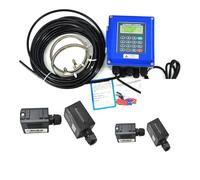 Water Flow Meter, TUF-2000B Wall Mounted Water Flow Meter Transducer Optional SD Storage Clamp Sensor Digital Liquid Ultrasonic Flowmeter(Host TS-2-HT TM-1-HT)