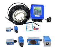 Water Flow Meter, TUF-2000B Wall Mounted Water Flow Meter Transducer Optional SD Storage Clamp Sensor Digital Liquid Ultrasonic Flowmeter(Host TS-2 TM-1 TL-1)