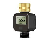 Water Flow Meter with Brass Metal Thread, Measures Gallons/Liters & Flow Rate - Ideal for RV Water Tank Filling, Garden Hose Watering, Lawn Sprinklers & Nozzle Sprayers