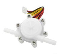 Water Flow Sensor Coffee Machine, Flow Meter Water Purifier, 7mm Hall Effect Meter with 0.1-1.5 L/min Range, Polymer Body, White(A)