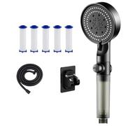 Water Flows Shower Simple Installation Includes 5 Cartridges Flexible Hose Multiple Sprays Pattern Wall Mounted Shower Head