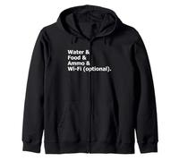 Water Food Ammo WiFi Optional Funny Prepper Zip Hoodie