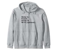 Water Food Ammo WiFi Optional Funny Prepper Zip Hoodie