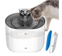 Water Fountain for Cats, 2.2 L Automatic Silent Multi-Layer Filtration Drinking Bowl, Cat Pet Water Dispenser - for Home Short Stays Puppies Kittens Small Animals