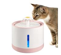 Water Fountain for Cats Automatic Rechargeable Bowl Kit | with LED window visible water level for dogs and water fountain for dogs, cat drinking bowl pink B
