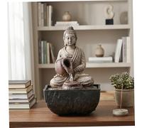 Water Fountain Indoor, Buddha Statue Tabletop Water Fountain Zen Resin Indoor Feature for Home Office Decor, Buddha Statue, Fountains