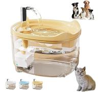 Water Fountains for Cats Indoor,Dog Water Fountain Cat Dispenser Bowl - 1.5L Quiet Automatic Feeder Bowl Pet Supplies for Feeding Indoor Home Apartment Kitten Puppy Small Animals (Yellow, One size)