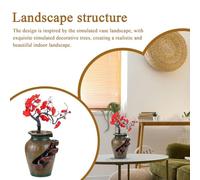 Water Fountains Indoor | 4-Tier Resin Tabletop Fountains with Water Flows & Artificial Tree,Running Desktop Ornament Indoor for Bedroom Living Room Study Room