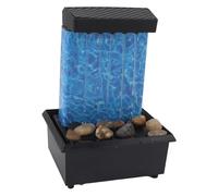 Water Fountains Indoor, Lighted Waterfall Tabletop Fountain, Waterfall Light Show Tabletop Water Fountain, Desktop USB Small Tiered Water Fountain with Irregular Stones for Office