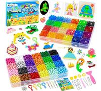 Water Fuse Beads 48 Colors 6400pcs Glow in The Dark Magic Water Spray Beads,5mm Refill Pack Compatible DIY Art Crafts Toys for Kids Beginners Gift