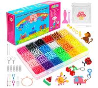 Water Fuse Beads for Kids, 24 Colors Spray Refill Kit, 4000 Non-Toxic Magic Game Art Craft Toys for Girls and Boys Birthday Gift