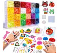 Water Fuse Beads Kit, 24 Colors 3000pcs Magic Sticky Beads, DIY Magic Water Beads for Friends Beginners DIY Toys, with Arts and Crafts Accessories for Adults Beginners Gift