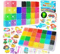 Water Fuse Beads Kit, Glitter and Glow in The Dark Magic Water Spray Bead, 41 Colors Water Sticky Beads Refill Pack Compatible DIY Art Crafts Toys for Kids,Gift for New Years, Birthdays, Christmas