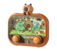 Water Games for Kids - 5.11x4.92in Capybara Design, LED Light Double-Button Pinball Toy, Handheld Sensory Bead Toss Tank | Intellectual Growth Engaging Portable Entertainment for Children Boys Girls