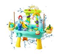 Water Games Table with Fishing Game - Activity Table, for Garden, Courtyard, Park, Indoor Camping Daycare School, Kindergarten Boys Girls from 4 to 8 Years Old