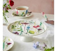 Water Garden Footed Cake Stand Multi-Coloured