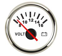 Water Gauge, Universal 52mm Volt Meter Marine Auto Voltmeter Waterproof Gauge for Motorcycle Car Boat Automobile with Red Backlight(1)
