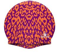 Water Gear Silicone Adult Swim Cap - Flexible Unisex Waterproof - Great for Short and Long Hair - Improve Your Performance - Women Men and Teens -Triathlon Swimmers and Athletes - Leopard Print