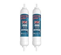 Water Gem Under Sink Filter System Replacement Inline Filter | Kitchen Tap Water Filter Cartridge | Universal 3/8" Male Stem Filter for Chlorine, Taste, Odour and Scale (2 Pack)