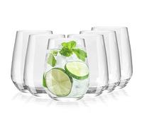 Water Glasses, Drinks and Juice Glass Tumbler, 450 ml, Set of 6 Premium Highball Glasses, Red Wine Glasses, Cocktail Glasses, Drinking Glasses for Water, Juice, and Cocktail