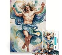 Water God Painting Jigsaw 1000 Pieces for Teenagers Memory Train Fun Clean Seamless Connection Relaxing Indoor Group Activity (50x75cm)