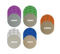 Water Grit Sandpaper 2000/3000/5000/7000/10000 and 5-inch Backing Pad Set, Wet Dry Electric Hook &Loop Sanding Disc with Pad, Grinding Abrasive Paper and Orbital Sander Polisher