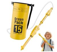Water Guns for Kids Long Distance Spray Water Gun with Backpack Tank(15L) Yellow Color PVC Summer Toys for Beach, Pool, Courtyard, Outdoor Squirter for Kids