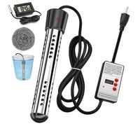 Water Heater,1500W Portable Electric 304 Stainless Heaters,for Pool Tub Buckets Motorhome Camping Outdoor Us Plug Black