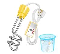 Water Heater for Bath, 2500 W Immersion Heater, 2025 Portable Electric Water Heater With 304 Stainless Steel Lid and Thermostat, Paddling Pool Heater, Auto Shut Off, Immersion Water Heater