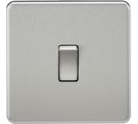 Water Heater Switch Immersion 20A DP Double Pole Brushed Chrome Screwless 1 Gang