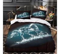 Water Horse Dynamic Comforter Cover 3D Design Printed Super Soft 3 Piece Bedding Set Zipper digital Duvet Cover Ultra Soft Durable for Kids Adults Teens Women Girls Boys Youth Double（200x200cm）