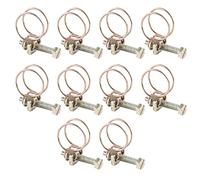 Water Hose Barb Clamp Adjustable Stainless Steel Convenient Double Wire Pipe Clip Hoop Plumbing Fastener 10pcs(25mm-29mm)