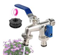 Water Hose Distributor | Non-Slip Twist Handle for Precise Control, 2-Way Splitter Outdoor Tap | For Car Washing, Flower Watering, Pet Care, Professionals, Homeowners and Gardeners