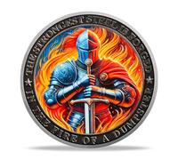 Water Hose Firefighter Knight Challenge Coin | Courage and Valor Memorial Medallion | Thank You for Your Service Token | Appreciation Gifts for Firefighters & First Responders