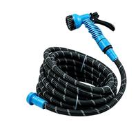Water Hose with Nozzle - Flexible Multi-Purpose,Garden Hose with 7 Pattern Nozzle,for Car Washing Lawn Floor Cleaning Patio Flower Irrigation Home Gardeners