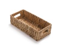Water Hyacinth Basket for Toilet Paper,Wicker Baskets for Storage with Built-in Handles (14.2x6.5x3.7 Inch)