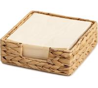 Water Hyacinth Guest Towel Holder for Bathroom, Wicker Napkins Baskets for Dinning Room, Rattan Napkin Holders for Tables, 7 ½"L x 7 ½"W x 2 ¾"H, 1 Pack