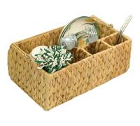 Water Hyacinth Spice Storage Tray, Silverware Organizer With Handle, Silverware Caddy For Party, Utensil Holder, Paper Plate Holders, Hosting Essentials, Utensil Organizer, Cutlery Caddy