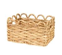 Water Hyacinth Storage Basket Caddy with Scalloped Edge (S)
